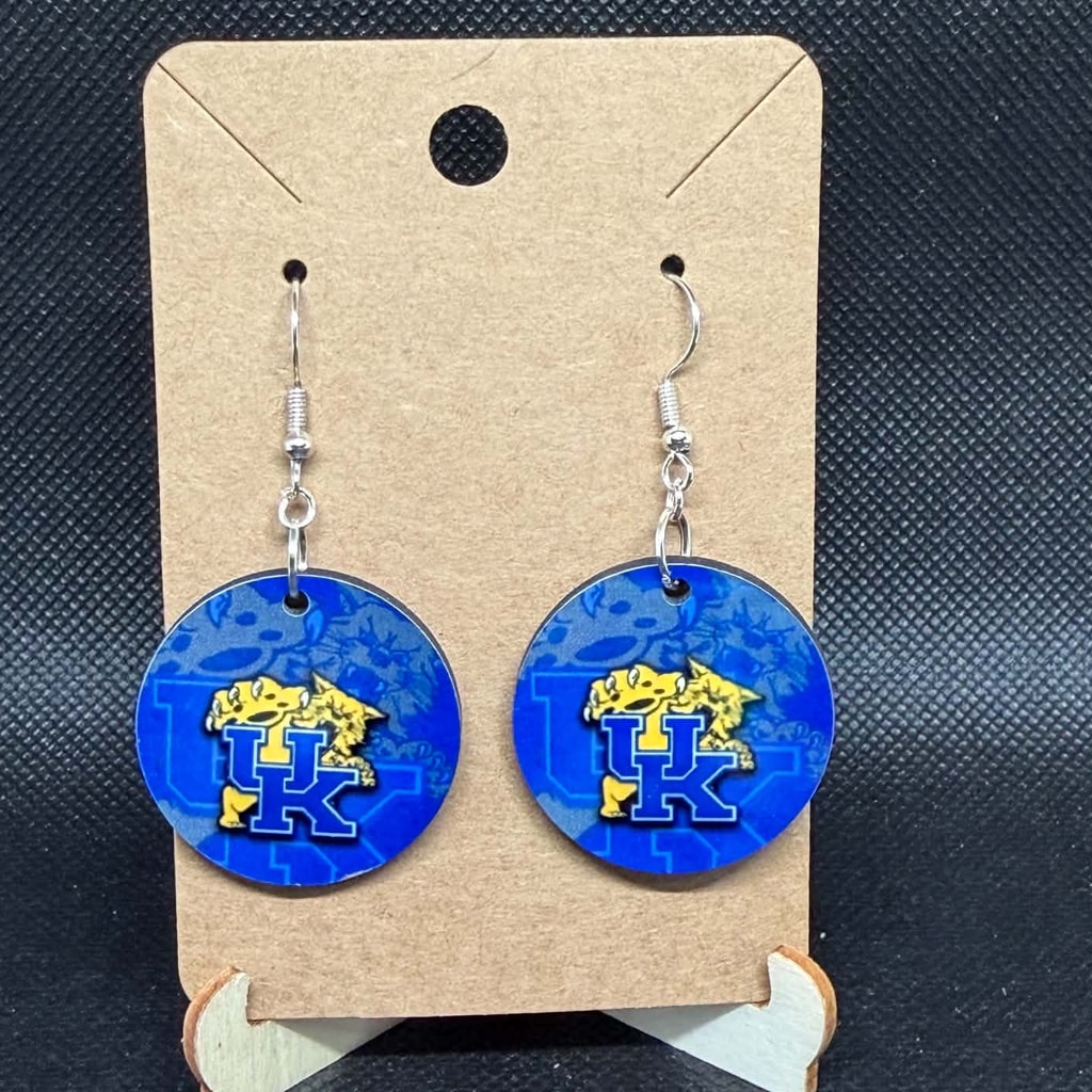 Kentucky Wildcats Game Day Wooden Dangle Earrings
